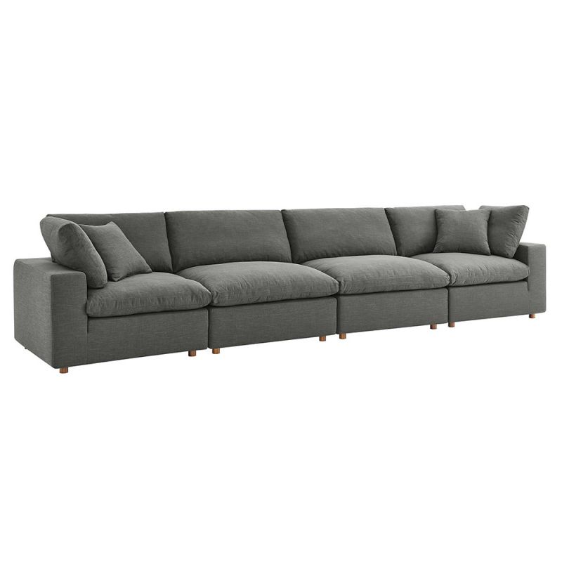 Modway - Commix Down Filled Overstuffed 4 Piece Sectional Sofa Set - EEI-3357-GRY