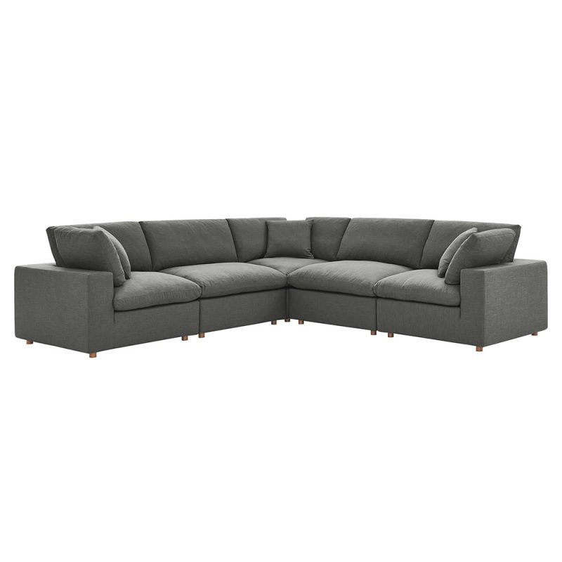Modway - Commix Down Filled Overstuffed 5 Piece 5-Piece Sectional Sofa - EEI-3359-GRY