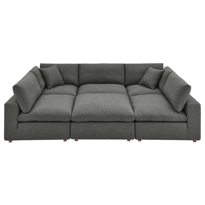 Modway - Commix Down Filled Overstuffed 6-Piece Sectional Sofa in Gray - EEI-5761-GRY