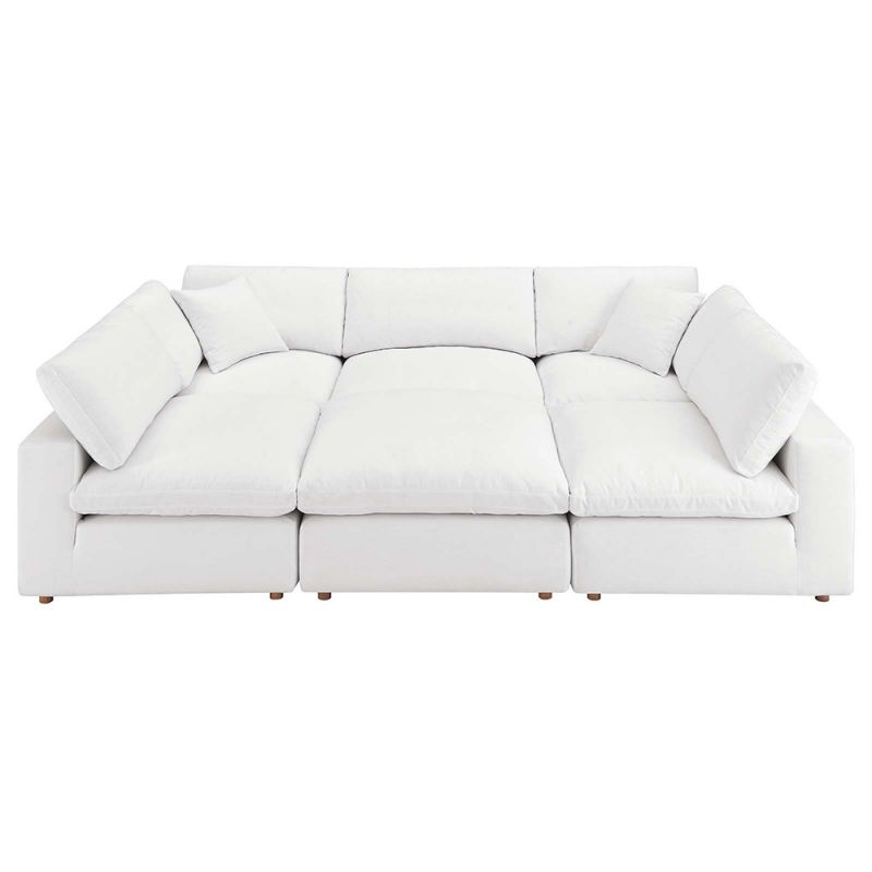 Modway - Commix Down Filled Overstuffed 6-Piece Sectional Sofa in Pure White - EEI-5761-PUW