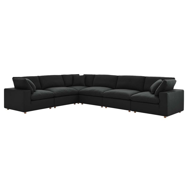 Modway - Commix Down Filled Overstuffed 6 Piece Sectional Sofa Set - EEI-3361-BLK