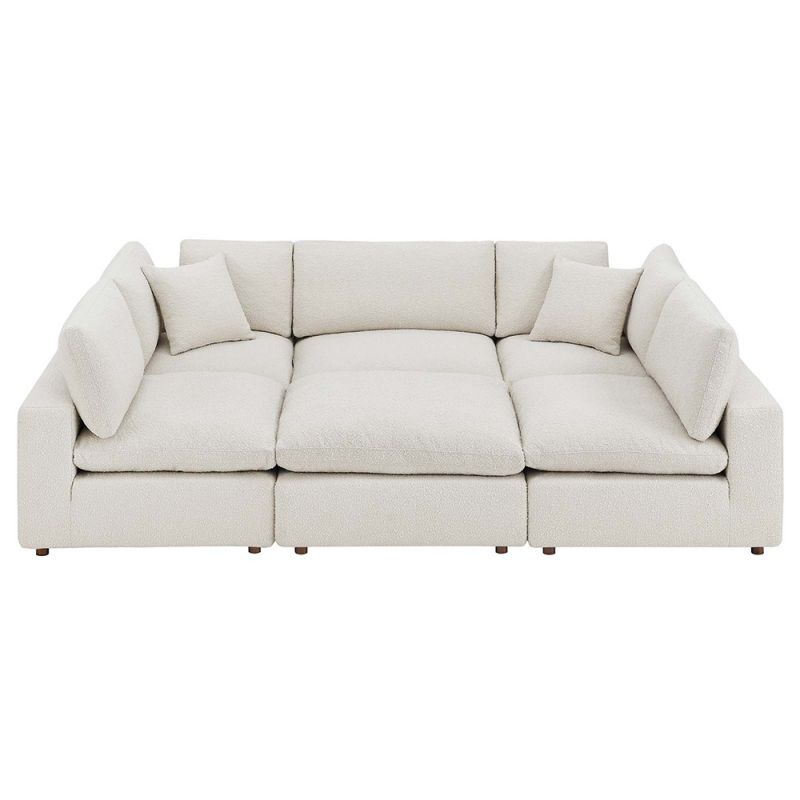 Modway - Commix Down Filled Overstuffed Boucle Fabric 6-Piece Sectional Sofa in Ivory - EEI-6372-IVO