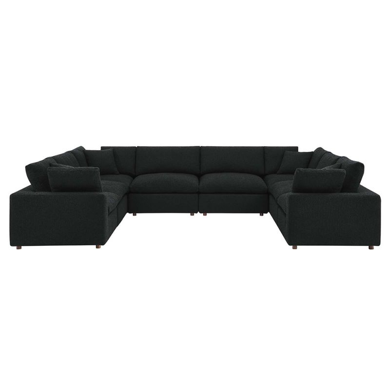 Modway - Commix Down Filled Overstuffed Boucle Fabric 8-Piece Sectional Sofa - EEI-6371-BLK