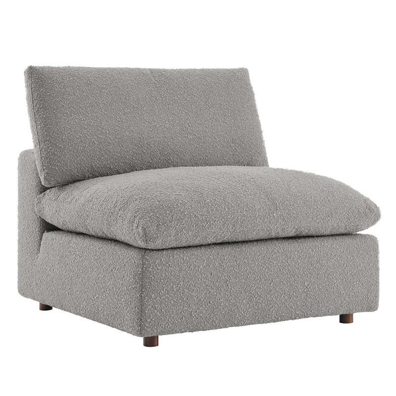 Modway - Commix Down Filled Overstuffed Boucle Fabric Armless Chair in Light Gray - EEI-6257-LGR