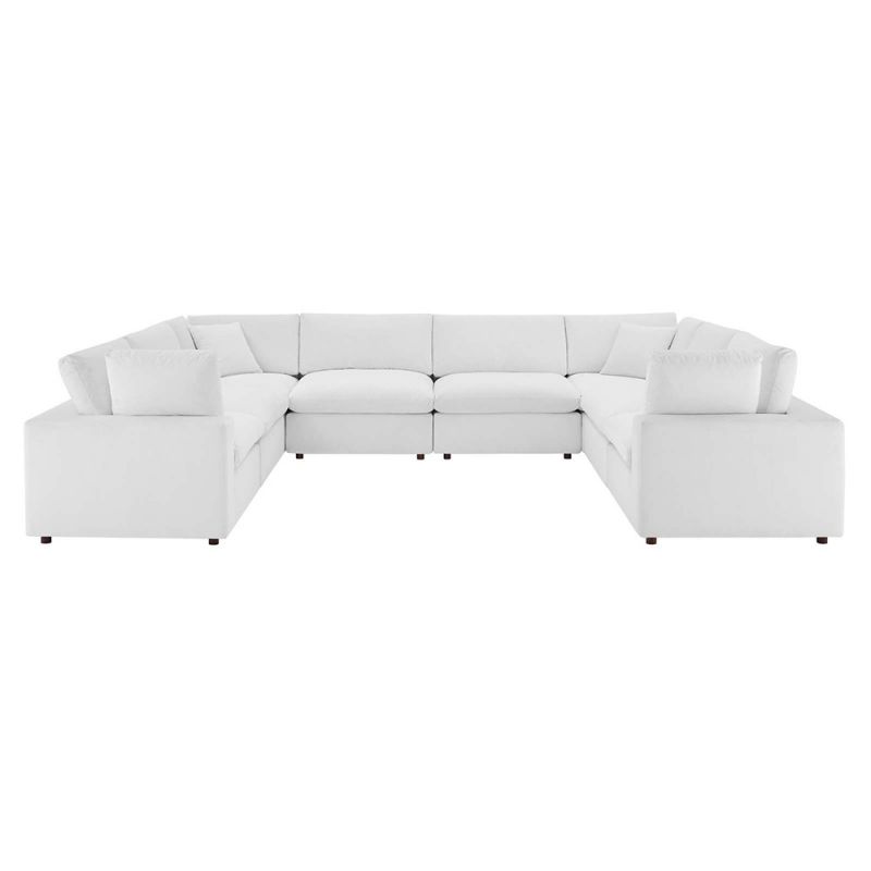 Modway - Commix Down Filled Overstuffed Performance Velvet 8-Piece Sectional Sofa - EEI-4826-WHI