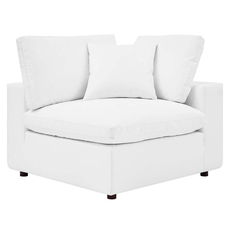 Modway - Commix Down Filled Overstuffed Vegan Leather Corner Chair - EEI-4696-WHI