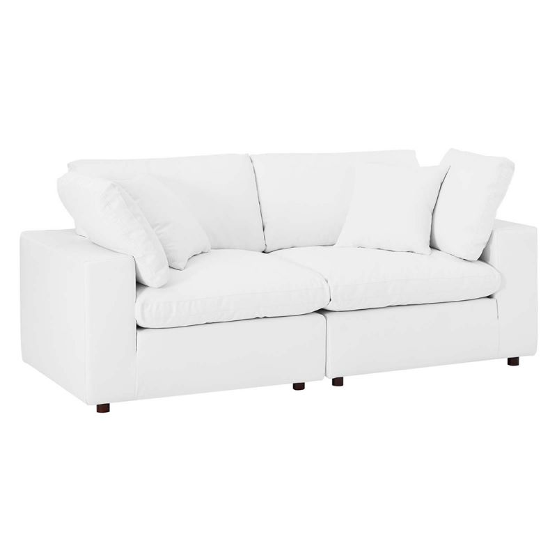 Modway - Commix Down Filled Overstuffed Vegan Leather Loveseat - EEI-4913-WHI