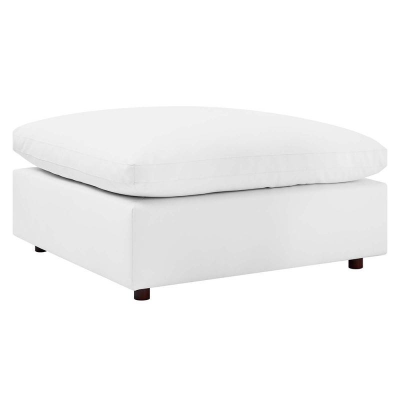 Modway - Commix Down Filled Overstuffed Vegan Leather Ottoman - EEI-4695-WHI