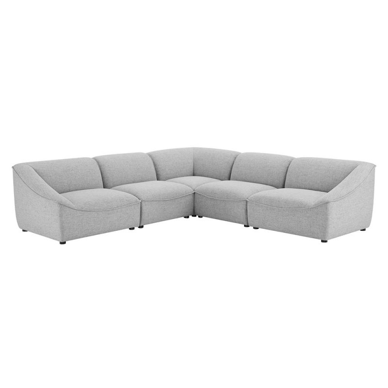 Modway - Comprise 5-Piece Sectional Sofa in Light Gray - EEI-5410-LGR