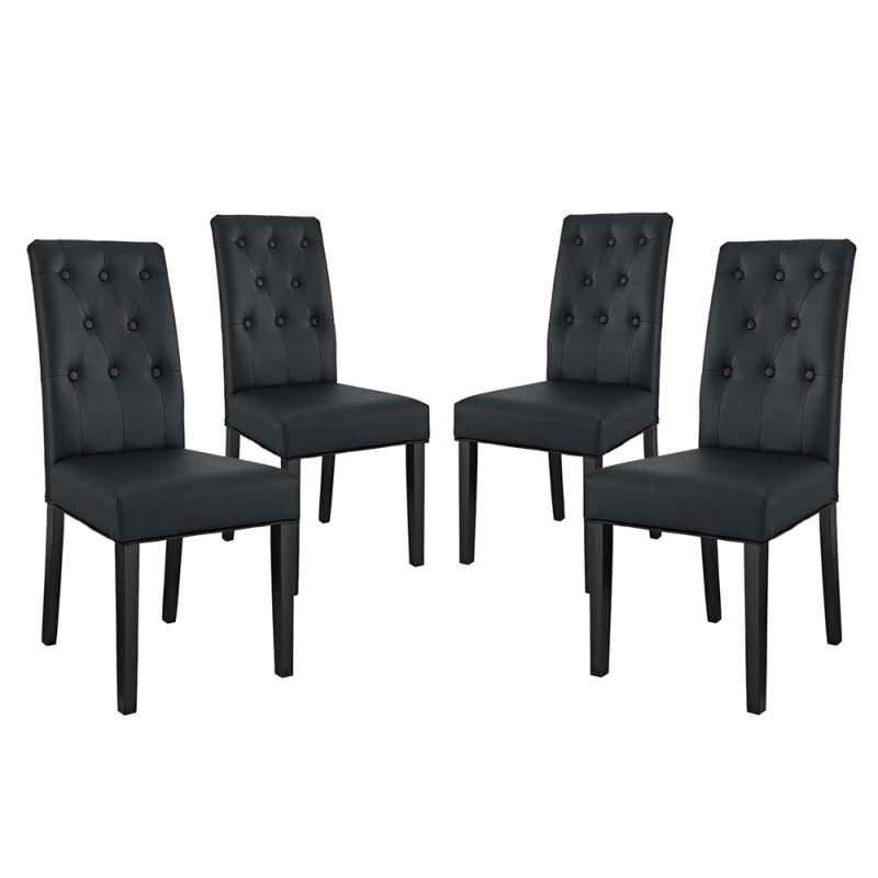 Modway - Confer Dining Side Chair Vinyl (Set of 4) - EEI-3324-BLK