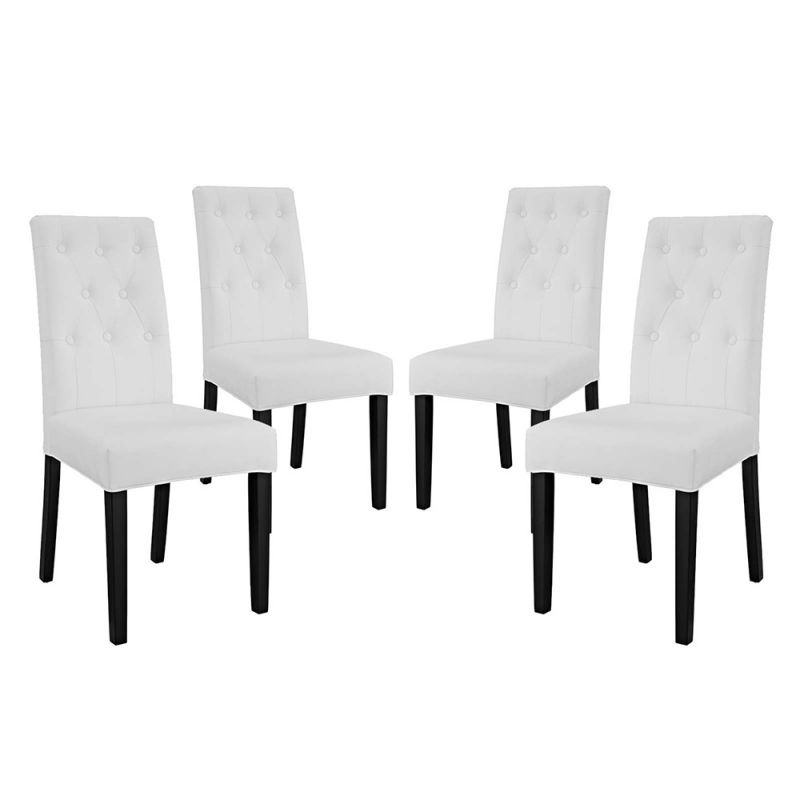 Modway - Confer Dining Side Chair Vinyl (Set of 4) - EEI-3324-WHI