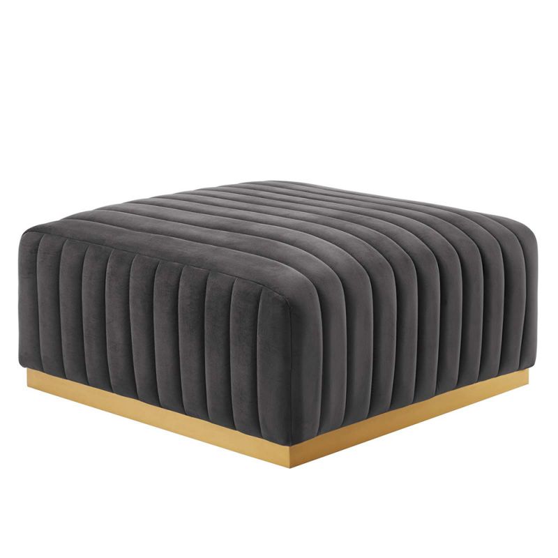 Modway - Conjure Channel Tufted Performance Velvet Ottoman - EEI-5507-GLD-GRY