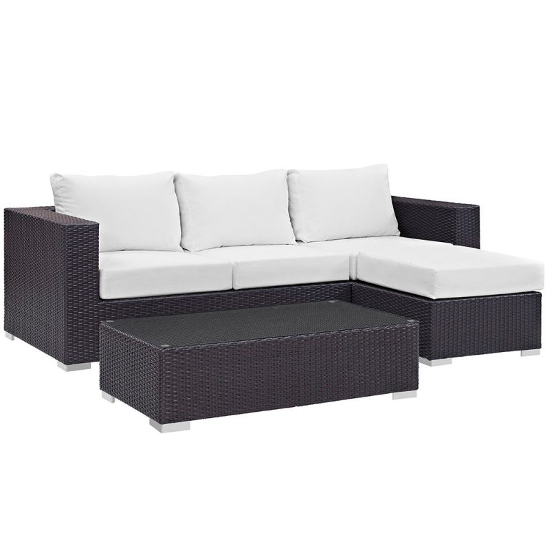 Modway - Convene 3 Piece Outdoor Patio Sofa Set - EEI-2178-EXP-WHI-SET