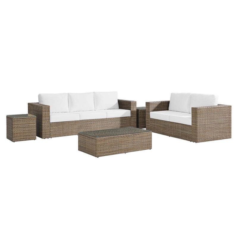 Modway - Convene Outdoor Patio Outdoor Patio 5-Piece Furniture Set - EEI-6331-CAP-WHI