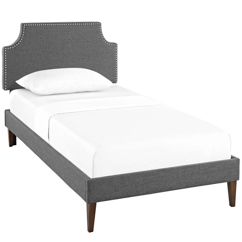 Modway - Corene Twin Fabric Platform Bed with Squared Tapered Legs - MOD-5951-GRY