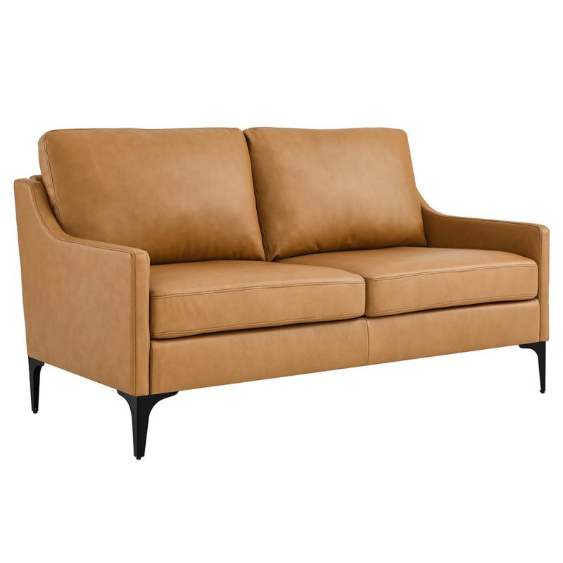 Modway - Corland Leather Loveseat - EEI-6020-TAN