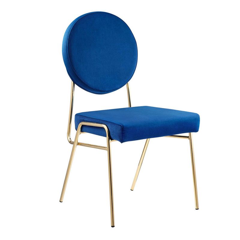 Modway - Craft Performance Velvet Dining Side Chair - EEI-6252-GLD-NAV