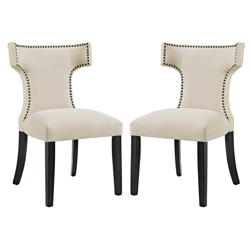 Modway - Curve Dining Side Chair Fabric (Set of 2) - EEI-2741-BEI-SET