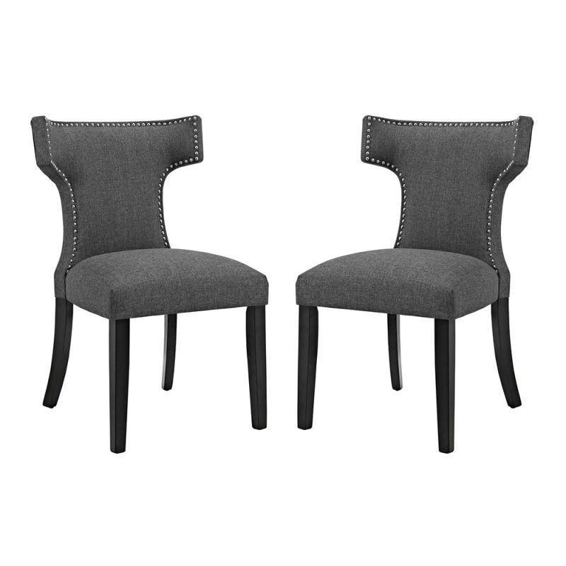 Modway - Curve Dining Side Chair Fabric (Set of 2) - EEI-2741-GRY-SET