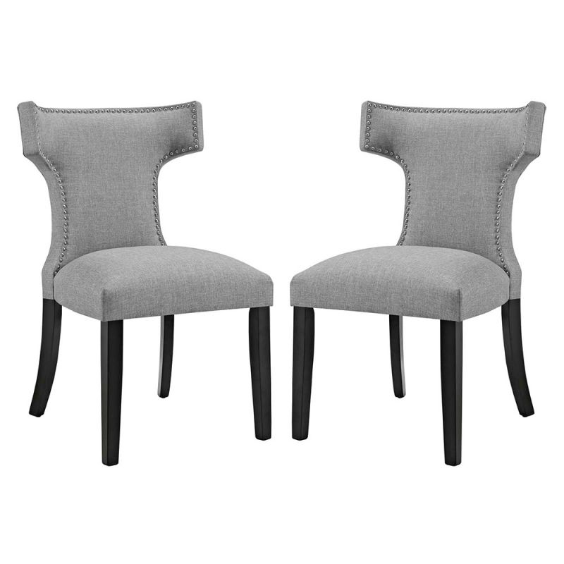 Modway - Curve Dining Side Chair Fabric (Set of 2) - EEI-2741-LGR-SET