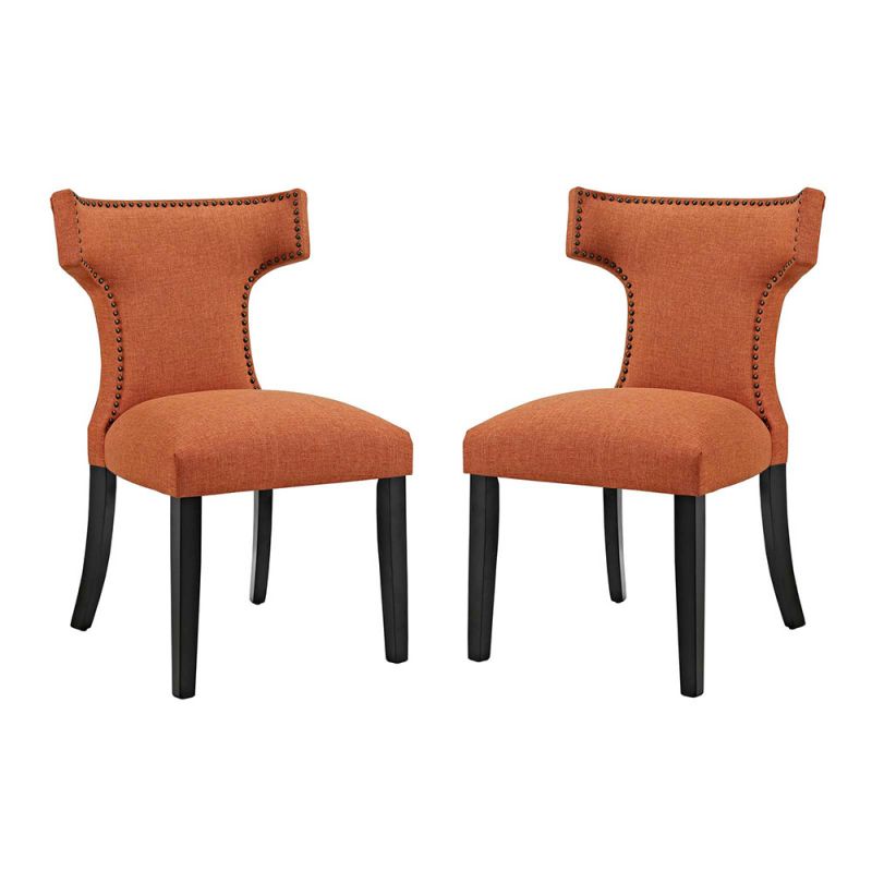 Modway - Curve Dining Side Chair Fabric (Set of 2) - EEI-2741-ORA-SET