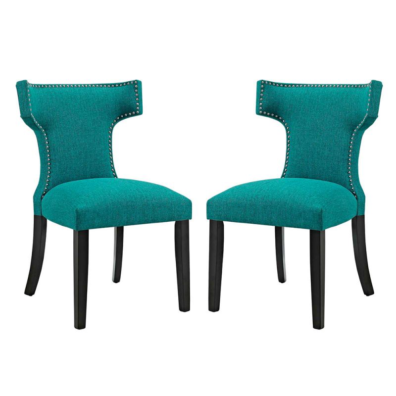 Modway - Curve Dining Side Chair Fabric (Set of 2) - EEI-2741-TEA-SET