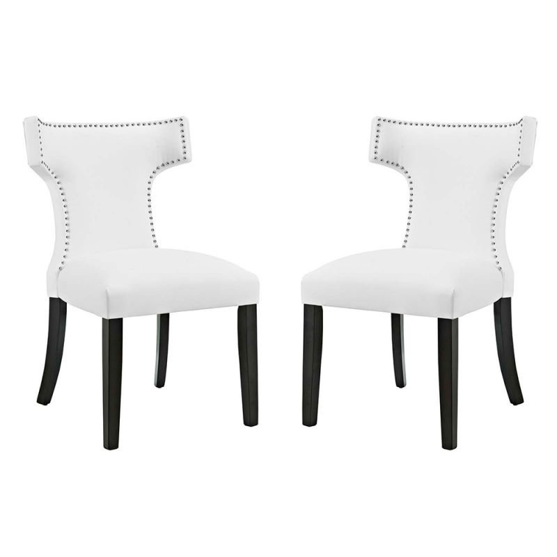 Modway - Curve Dining Side Chair Vinyl (Set of 2) - EEI-2740-WHI-SET