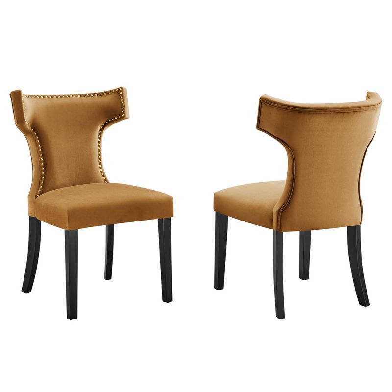 Modway - Curve Performance Velvet Dining Chairs - (Set of 2) - EEI-5008-COG