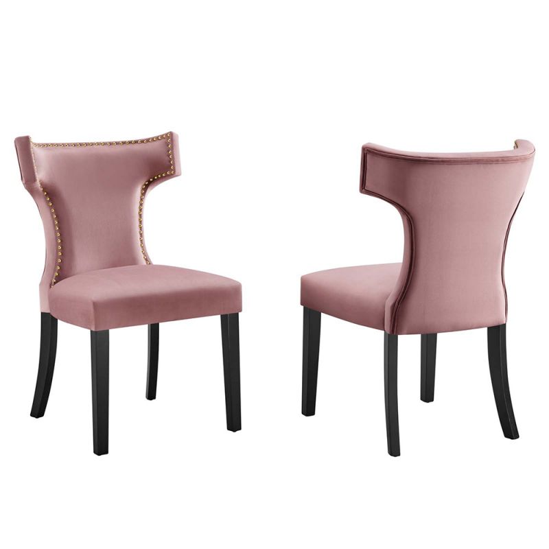 Modway - Curve Performance Velvet Dining Chairs - (Set of 2) - EEI-5008-DUS