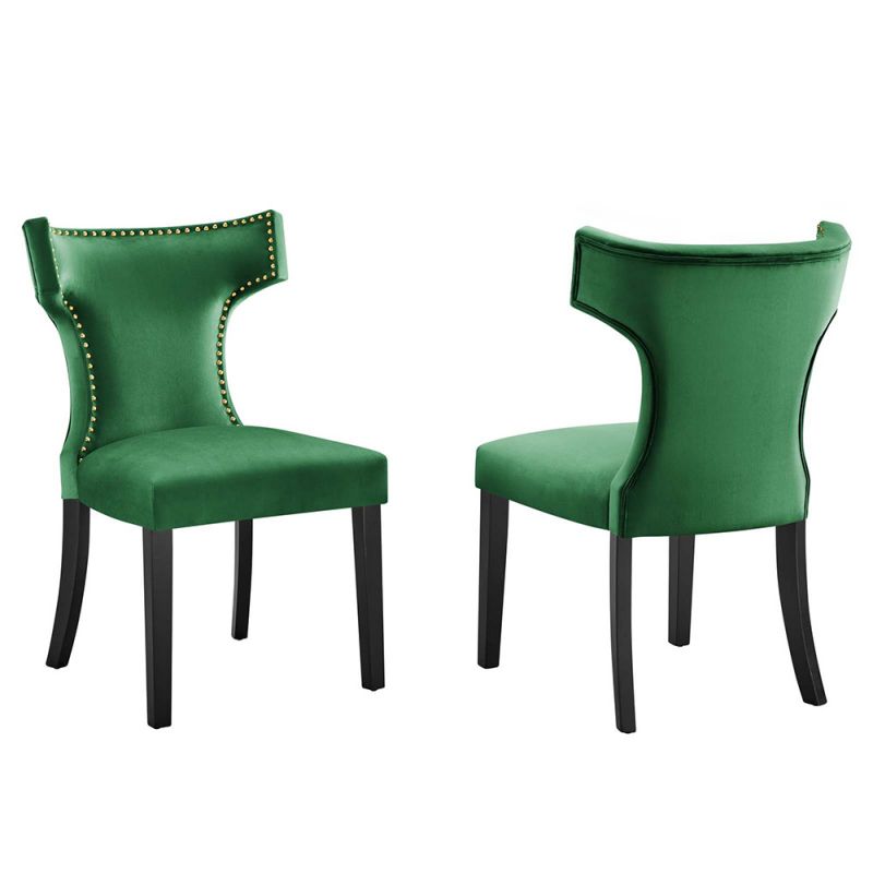 Modway - Curve Performance Velvet Dining Chairs - (Set of 2) - EEI-5008-EME