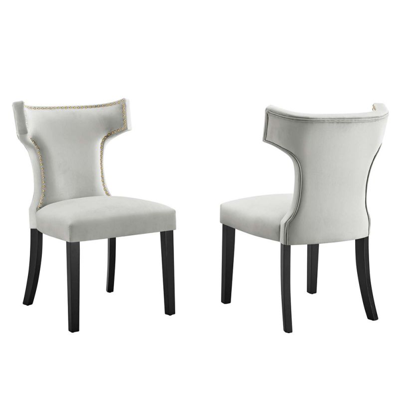 Modway - Curve Performance Velvet Dining Chairs - (Set of 2) - EEI-5008-LGR