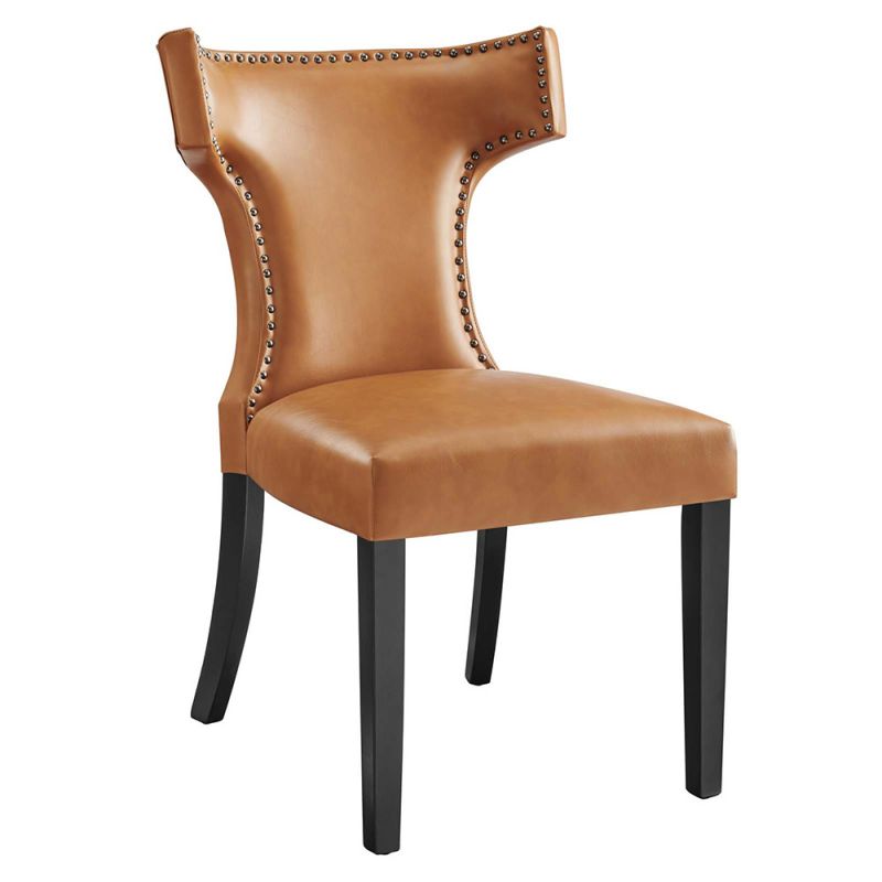 Modway - Curve Vegan Leather Dining Chair - EEI-2220-TAN