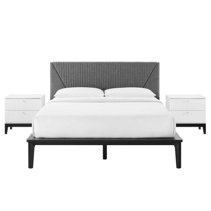 Modway - Dakota 3 Piece Upholstered Bedroom Set - MOD-6961-WHI