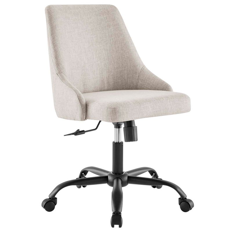 Modway - Designate Swivel Upholstered Office Chair - EEI-4371-BLK-BEI