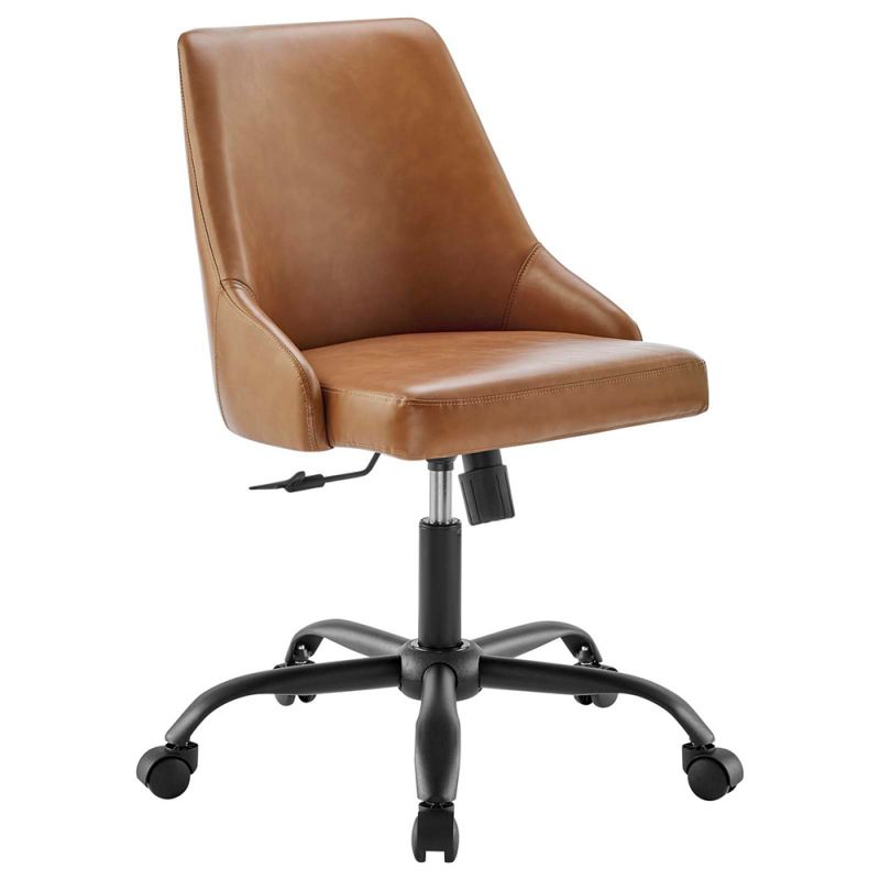 Modway - Designate Swivel Vegan Leather Office Chair - EEI-4372-BLK-TAN