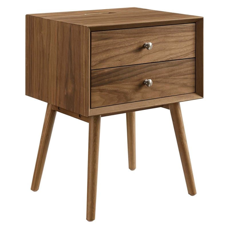 Modway - Ember Wood Nightstand With USB Ports - EEI-4343-WAL-WAL