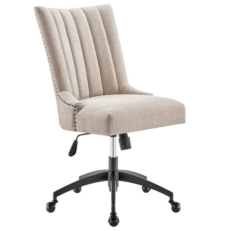 Modway - Empower Channel Tufted Fabric Office Chair - EEI-4576-BLK-BEI