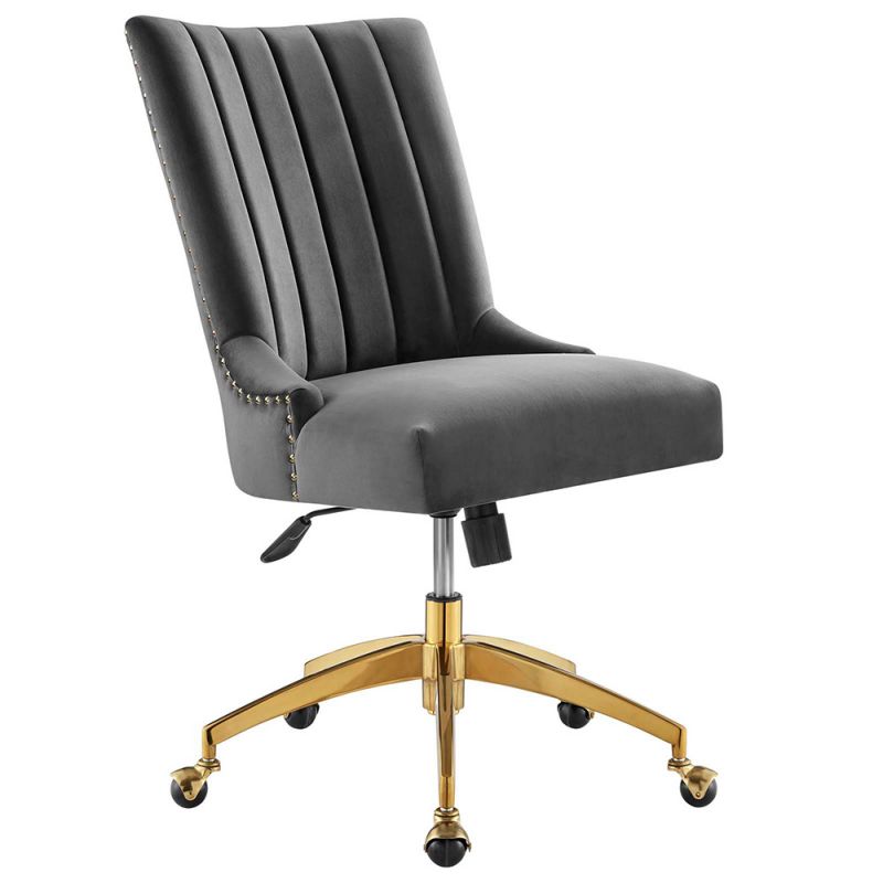 Modway - Empower Channel Tufted Performance Velvet Office Chair - EEI-4575-GLD-GRY
