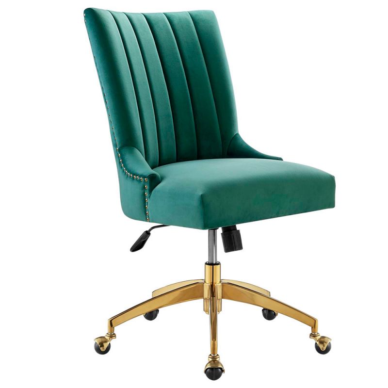 Modway - Empower Channel Tufted Performance Velvet Office Chair - EEI-4575-GLD-TEA
