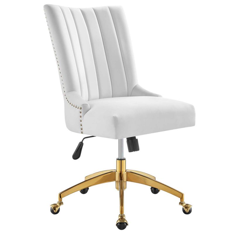 Modway - Empower Channel Tufted Performance Velvet Office Chair - EEI-4575-GLD-WHI