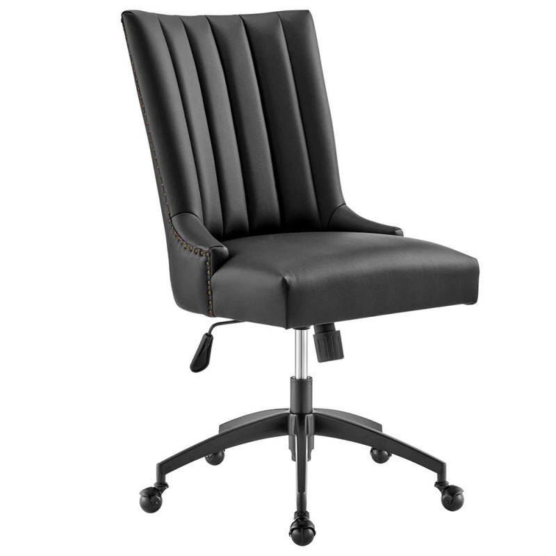 Modway - Empower Channel Tufted Vegan Leather Office Chair - EEI-4577-BLK-BLK