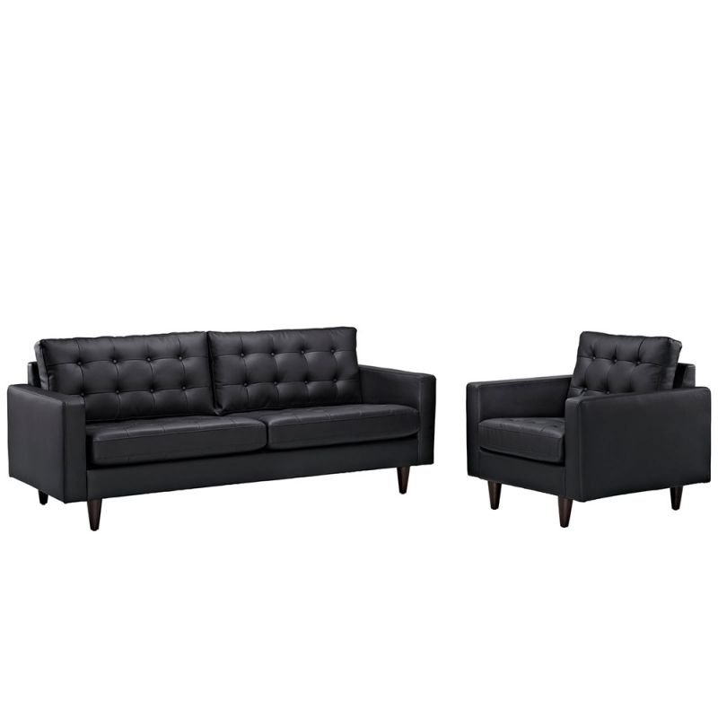 Modway - Empress Sofa and Armchair (Set of 2) - EEI-1311-BLK