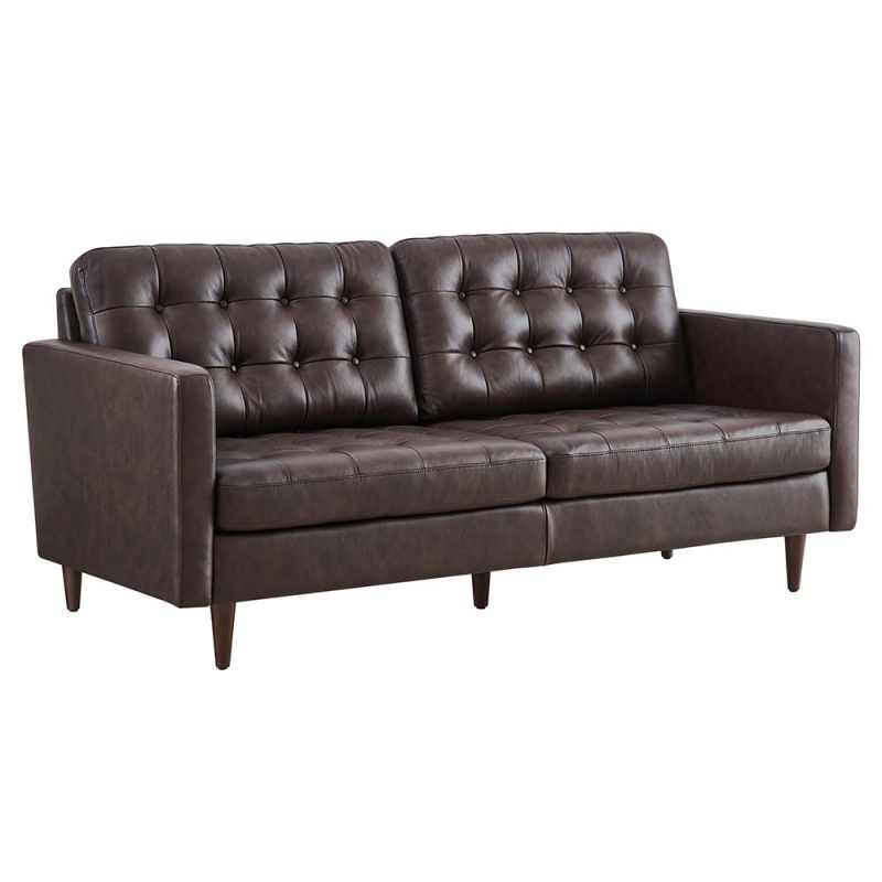 Modway - Exalt Tufted Leather Sofa in Brown - EEI-6099-BRN