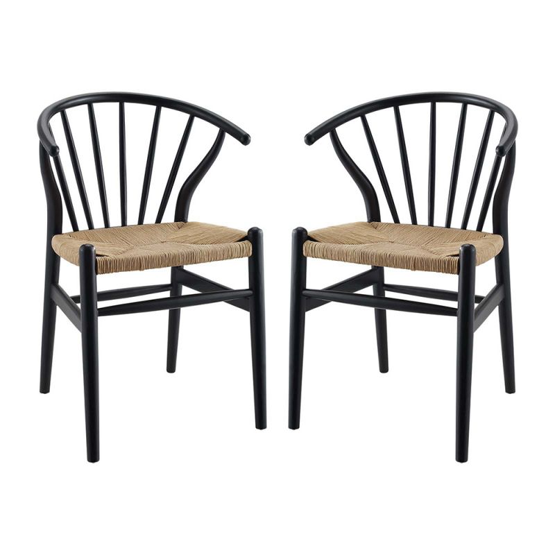 Modway - Flourish Spindle Wood Dining Side Chair (Set of 2) - EEI-4168-BLK