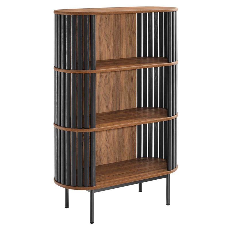 Modway - Fortitude Three Tier Display Cabinet - EEI-6524-WAL-BLK