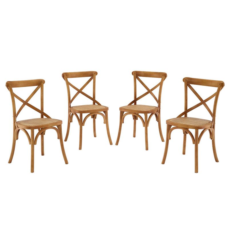 Modway - Gear Dining Side Chair (Set of 4) in Walnut - EEI-3482-WAL