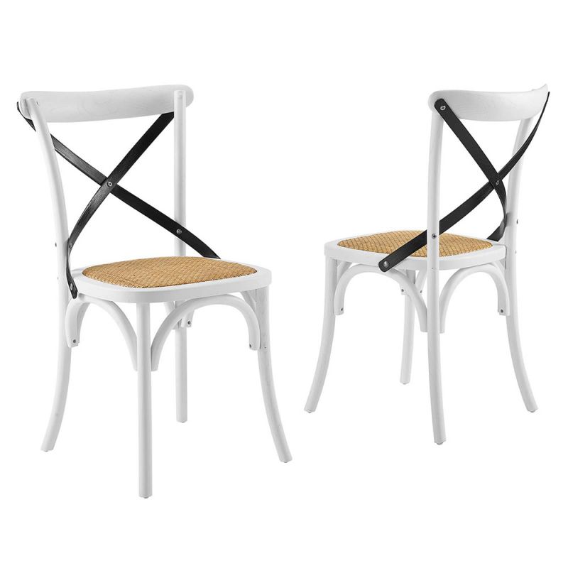 Modway - Gear Dining Side Chair (Set of 2) in White Black - EEI-3481-WHI-BLK