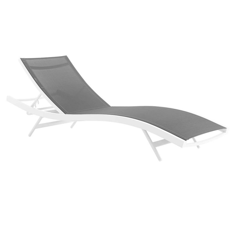 Modway - Glimpse Outdoor Patio Mesh Chaise Lounge Chair - EEI-3300-WHI-GRY