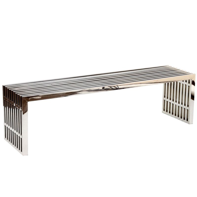 Modway - Gridiron Large Stainless Steel Bench - EEI-570-SLV