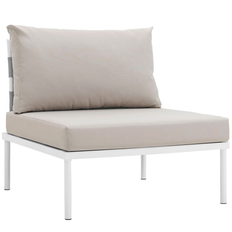 Modway - Harmony Armless Outdoor Patio Aluminum Chair - EEI-2600-WHI-BEI